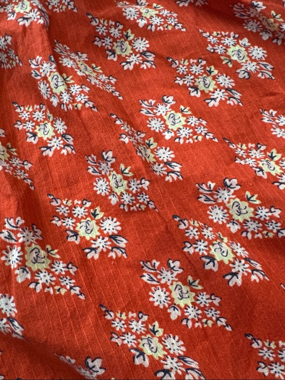 Pilcro Coral Red Floral Button-Down Shirt - Picture 5 of 9